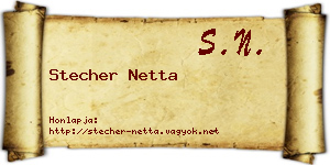 Stecher Netta névjegykártya